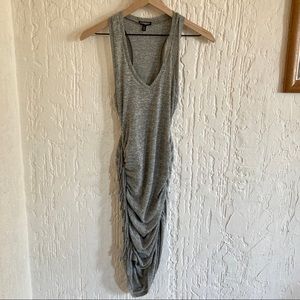 Express Heathered Grey Sleeveless Dress with Fringe Size XS